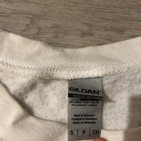 Trippy Sweatshirt SMALL white colorful cosmic beach space eye planets abstract - Picture 5 of 6